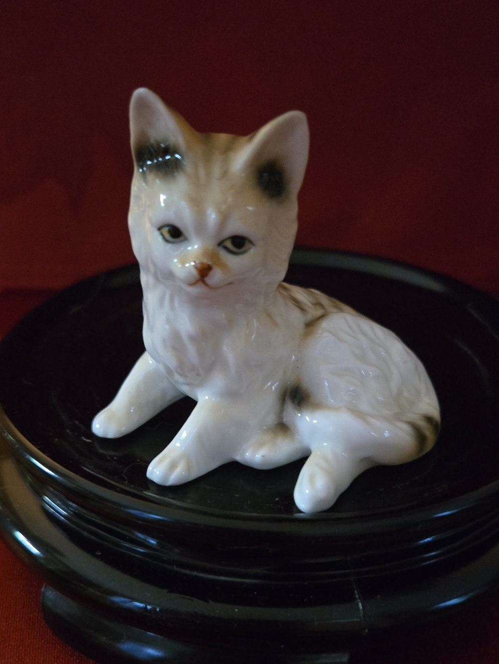 Vintage Porcelain Reclining Tabby Kitten